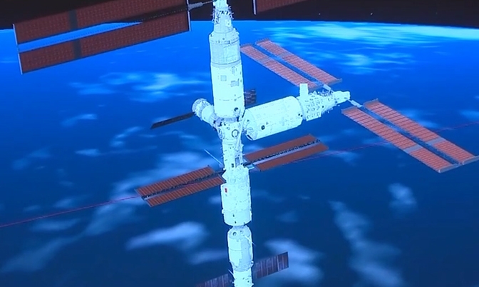 中国空间站“T”字构型完成 航天员进入梦天舱