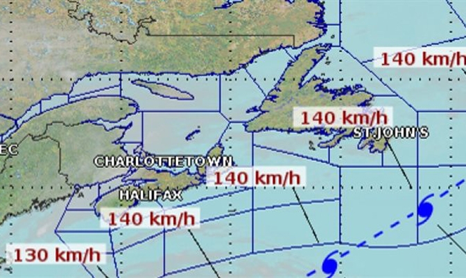 加拿大大西洋沿岸飓风将临