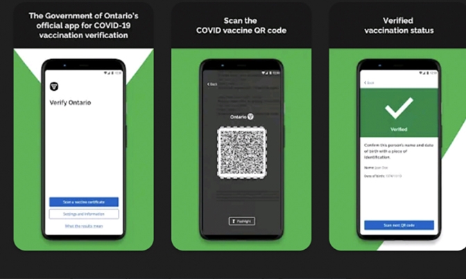 数字疫苗证今起实行 安省场所需扫二维码入场