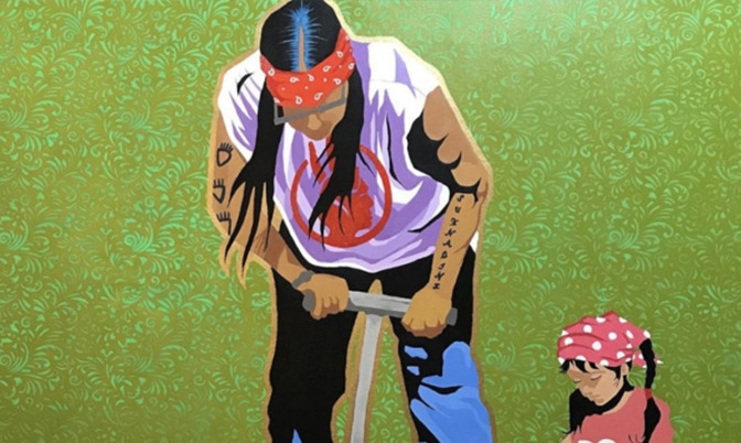 BC省 Kelowna 机场展出原住民画家的画作